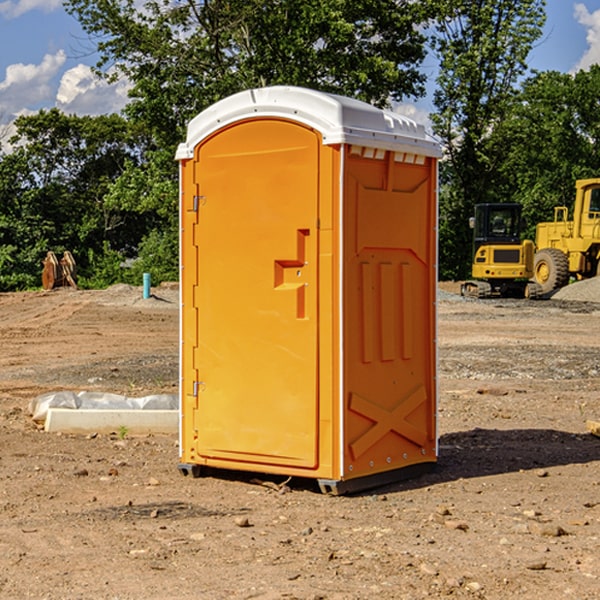 how often are the portable restrooms cleaned and serviced during a rental period in Johnson County